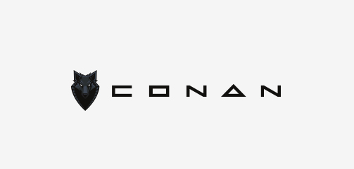Image of the Conan logo with a stylised wolf head and brand name