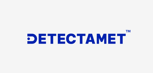 Image of the Detectamet logo with stylised initial and trademark