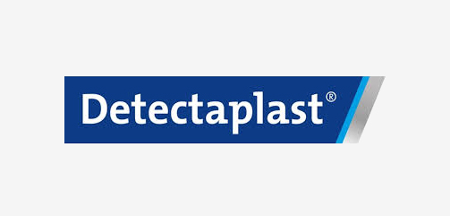 Image of the Detectaplast logo with white text on a blue bar