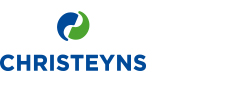 Image of the Christeyns logo with a blue-green symbol