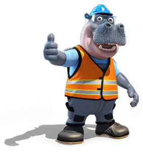 Illustration of Niles, the mascot of Safety Products B.V., giving a thumbs up