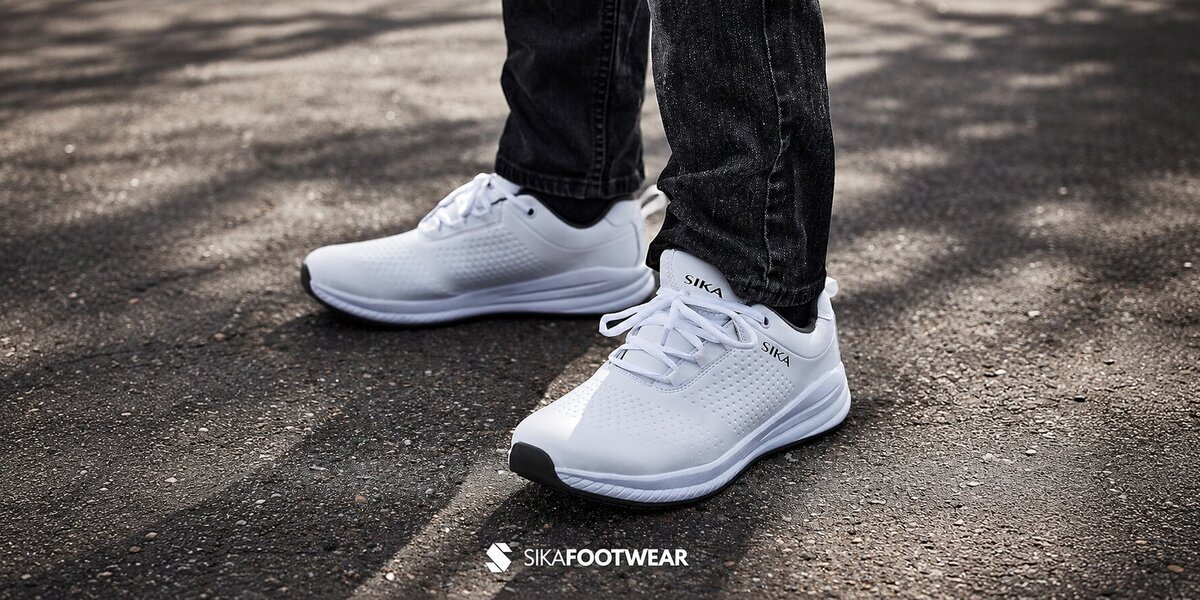 White Sika Footwear ESD safety shoes with slip-resistant soles